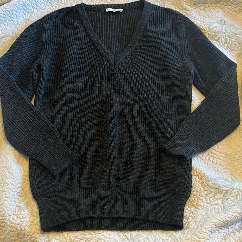 IRO Charcoal V-Neck Ribbed Sweater (0151)